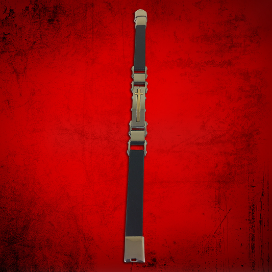 Cross Bracelet Black with Two Tone Cross