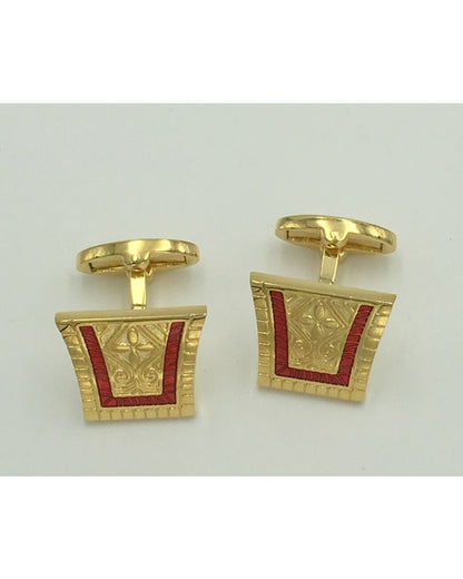 2 Pc. King of the Nile Style Cufflinks - Perfect Red