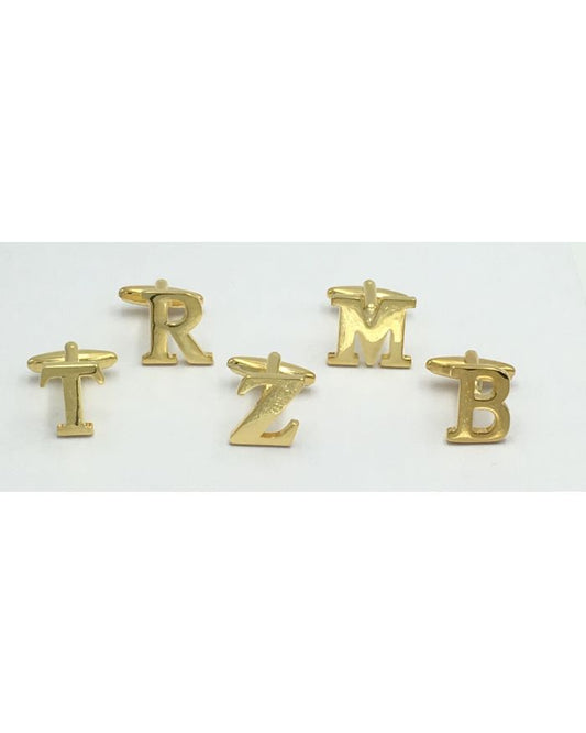 *2 Pc. Gold INITIAL Personalized Custom Cufflinks