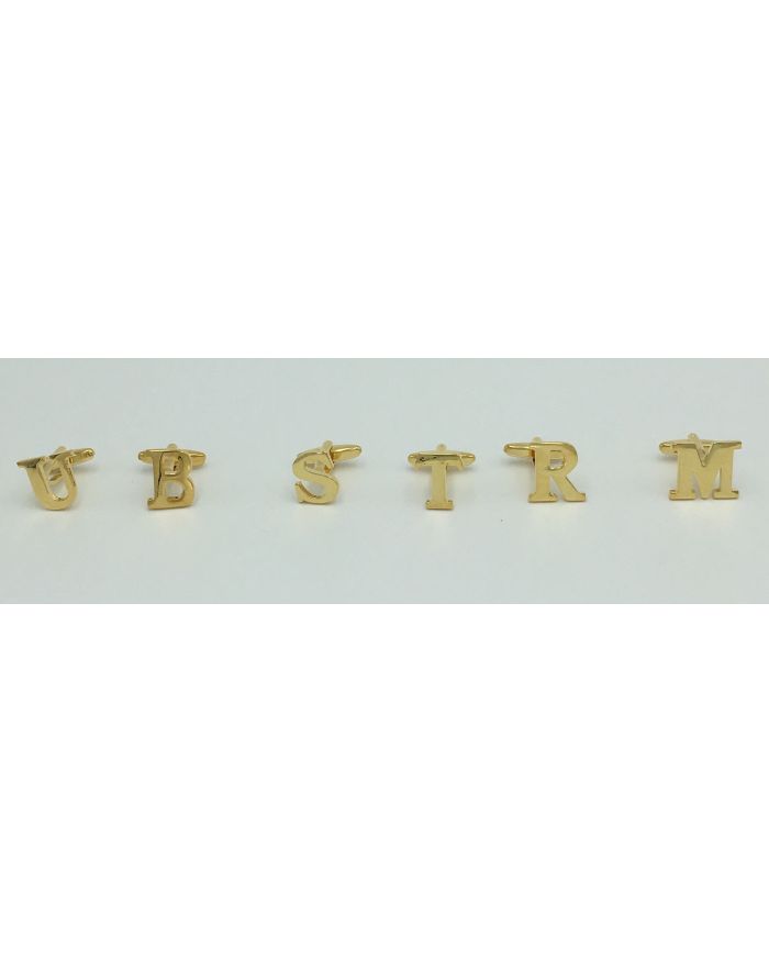 *2 Pc. Gold INITIAL Personalized Custom Cufflinks