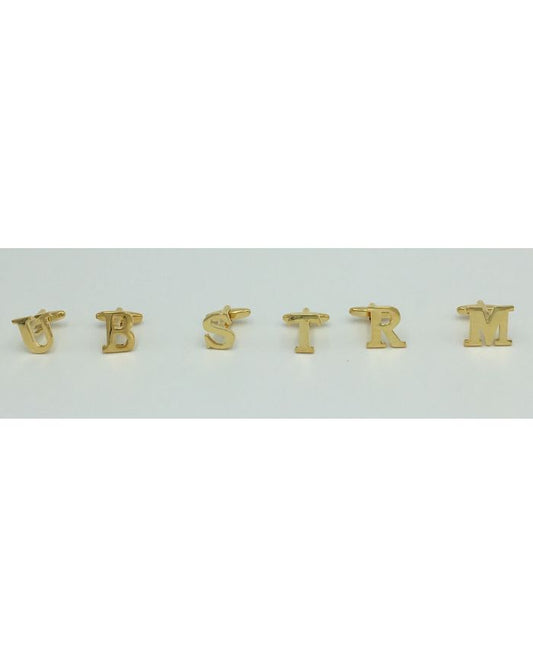 *2 Pc. Gold INITIAL Personalized Custom Cufflinks