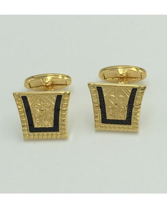 2 Pc. King of the Nile Style Cufflinks - Jet Black