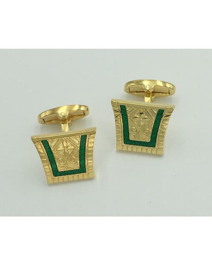 2 Pc. King of the Nile Style Cufflinks - Emerald Green
