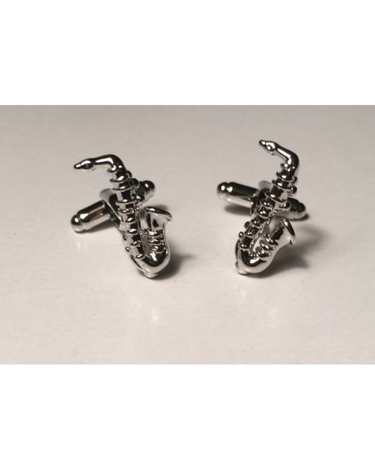2 Pc. 3D Jazzy Saxaphone Classy Musical Player Cufflinks