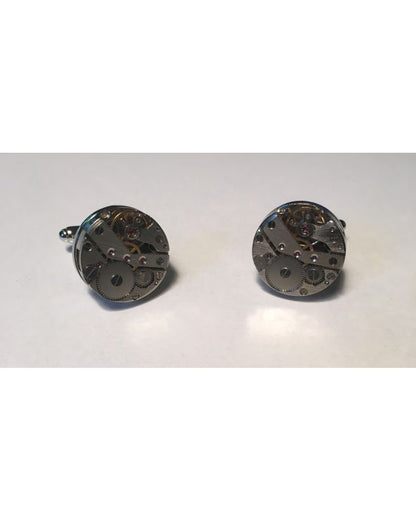 2 Pc. Crafty Inside of Mechanical Watch Moving Gear Savvy Cufflinks