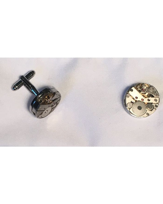 2 Pc. Crafty Inside of Mechanical Watch Moving Gear Savvy Cufflinks