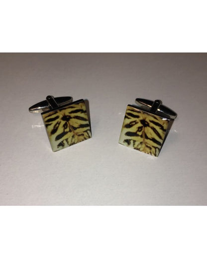 2 Pc. Exotic Tiger Print Design Cufflinks