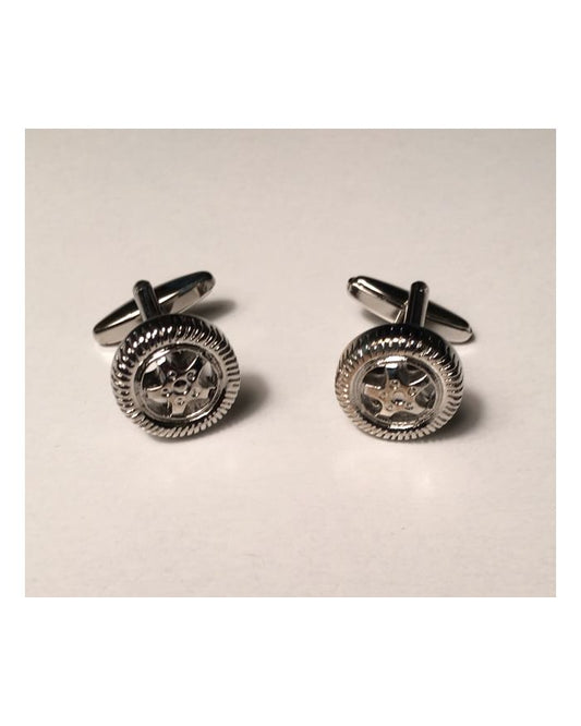 2 Pc. Chrome Rims and Wheels Dub Ridin' Tires Original Look Cufflinks