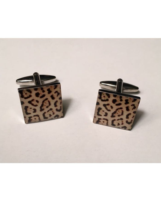 2 Pc. Exotic Cheetah Print Design Cufflinks