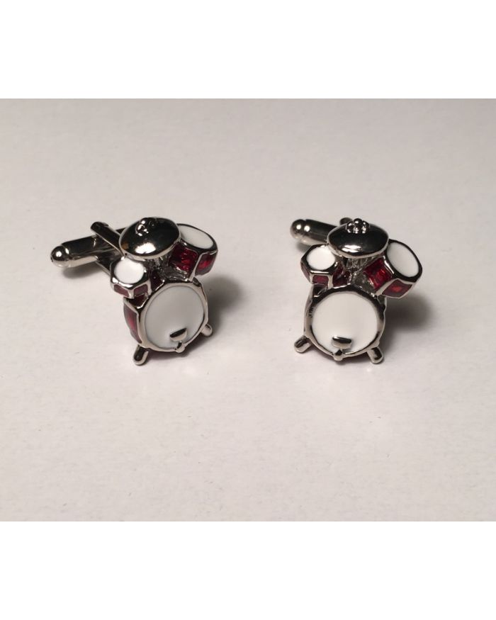2 Pc. 3D Musical Whole 5 Red Drum Set Cufflinks
