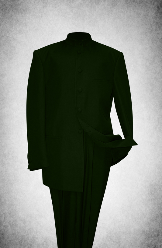 SU107. Premium Style Clergy Suit - Olive