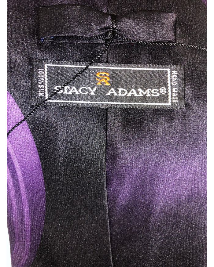 **Stacy Adams Premium Handmade Silk Neck Tie - Purple & Black Designo