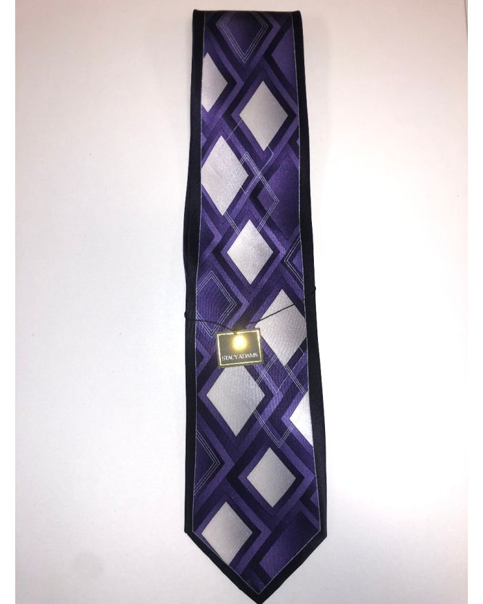 **Stacy Adams Premium Handmade Silk Neck Tie - Purple Diamond