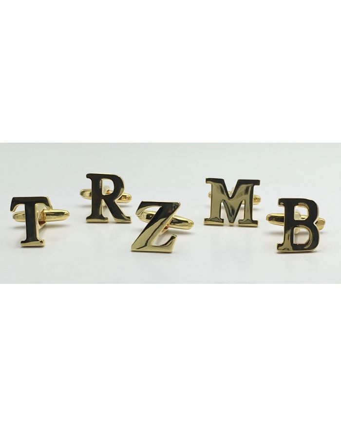 *2 Pc. Gold INITIAL Personalized Custom Cufflinks