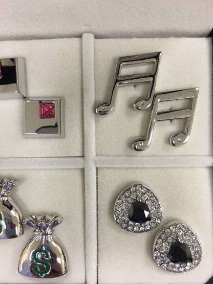 The Lind Box 6 Different Pairs of Cufflinks, Money Clip and a Tie Bars