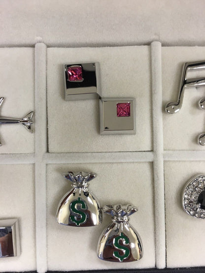 The Lind Box 6 Different Pairs of Cufflinks, Money Clip and a Tie Bars