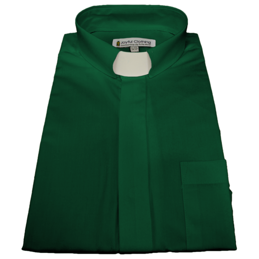 125. Men's Long-Sleeve Tab-Collar Clergy Shirt - Kelly Green