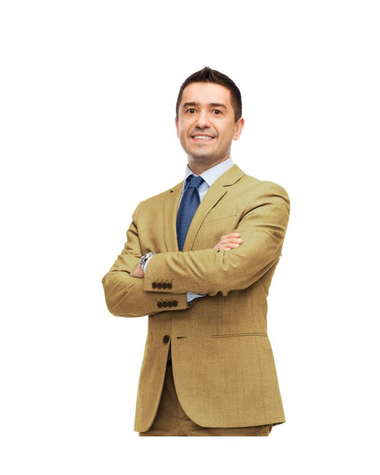 Men's Italian-Style Single-Breasted Suit - Khaki *BOGO FREE Sale*