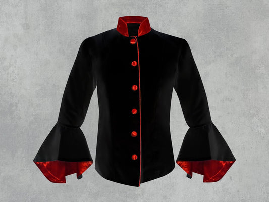 Women's Clergy Jacket Black/Red