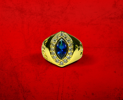 Womens Premium Clergy Ring with Royal Stone - Gold w/ Royal