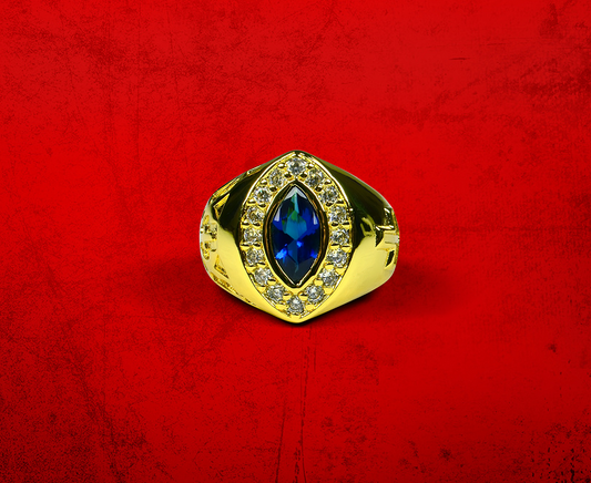 Womens Premium Clergy Ring with Royal Stone - Gold w/ Royal