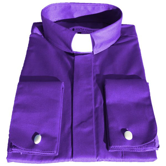 105. Men's Long-Sleeve Tab-Collar Clergy Shirt - Purple