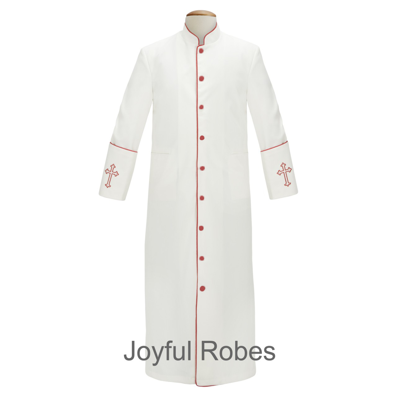 201 M. Men's Clergy/Pastor Robe - White/Red Design