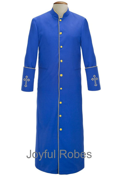 208 M. Men's Clergy/Pastor Robe Royal/Gold Design