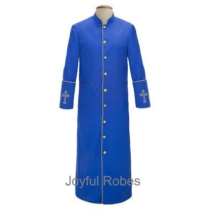 208 M. Men's Clergy/Pastor Robe Royal/Gold Design