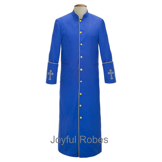 208 M. Men's Clergy/Pastor Robe Royal/Gold Design