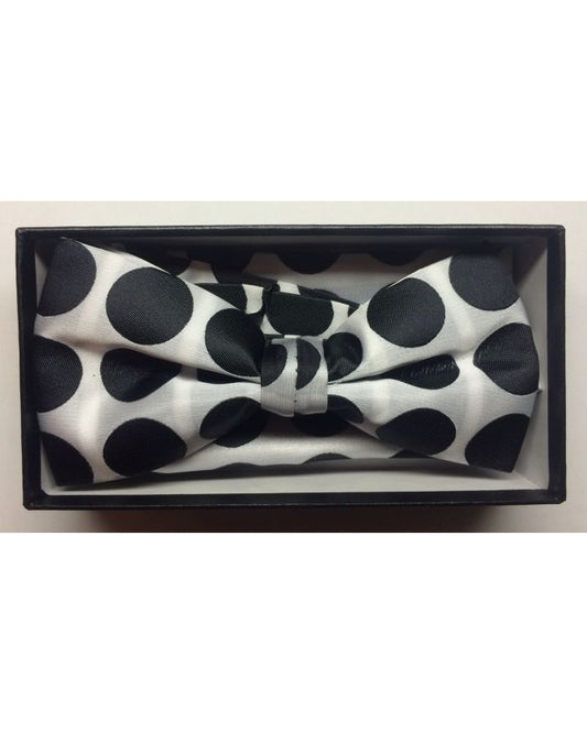 Men's Supreme© Polka Dot Bow Tie + Hanky - White & Black