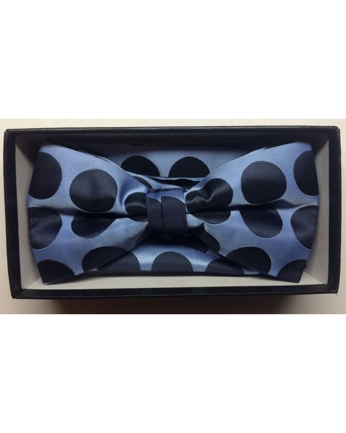 Men's Supreme© Polka Dot Bow Tie + Hanky - French Blue & Navy