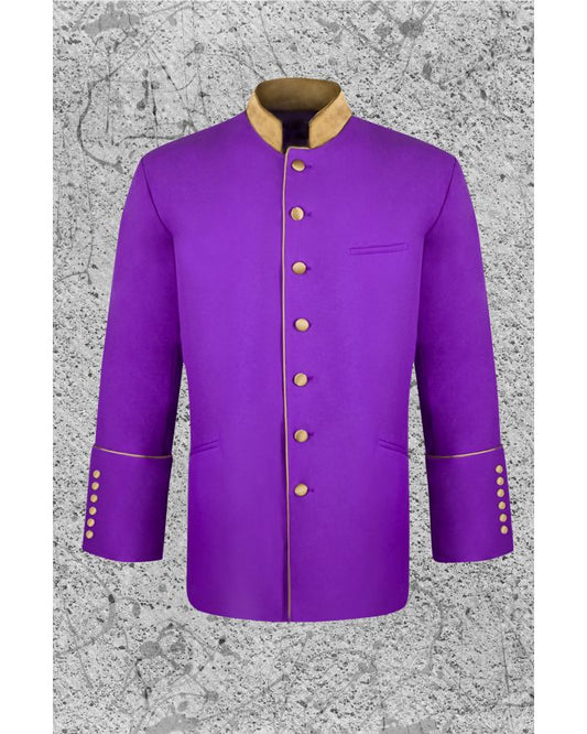 Men's Clergy Frock Jacket - Purple/Gold