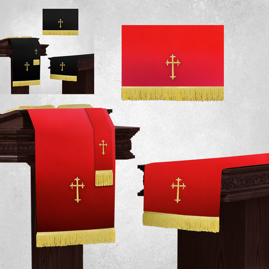 Parament Set 3 Pc. Church Supplies in Reversible Red/Black
