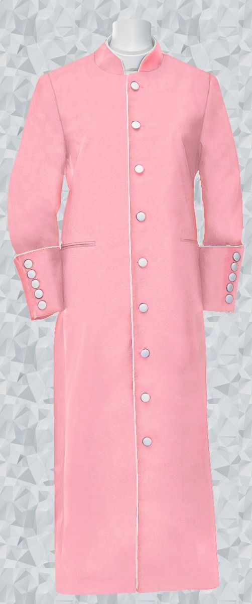 Elegant Rose Women's Clergy Robe | White Trim Pastor Gown – Suit Avenue