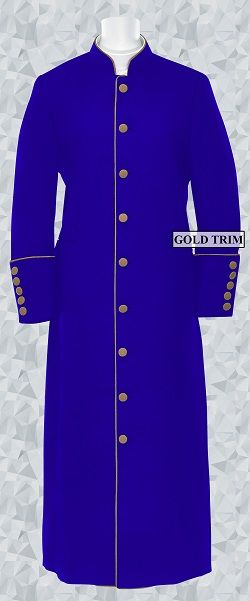 152 W. Women's Clergy/Pastor Robe - Royal/Gold Trim