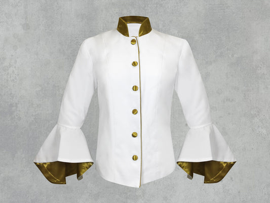 Women's Clergy Jacket White/Gold