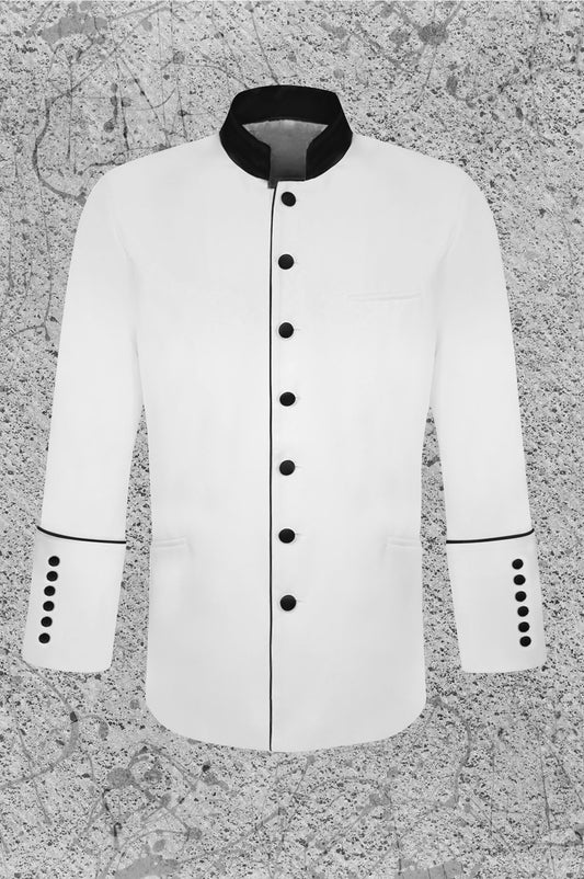 Men's Clergy Frock Jacket - White/Black