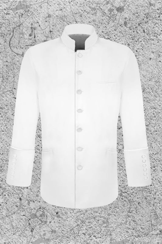 Men's Clergy Frock Jacket - White/White