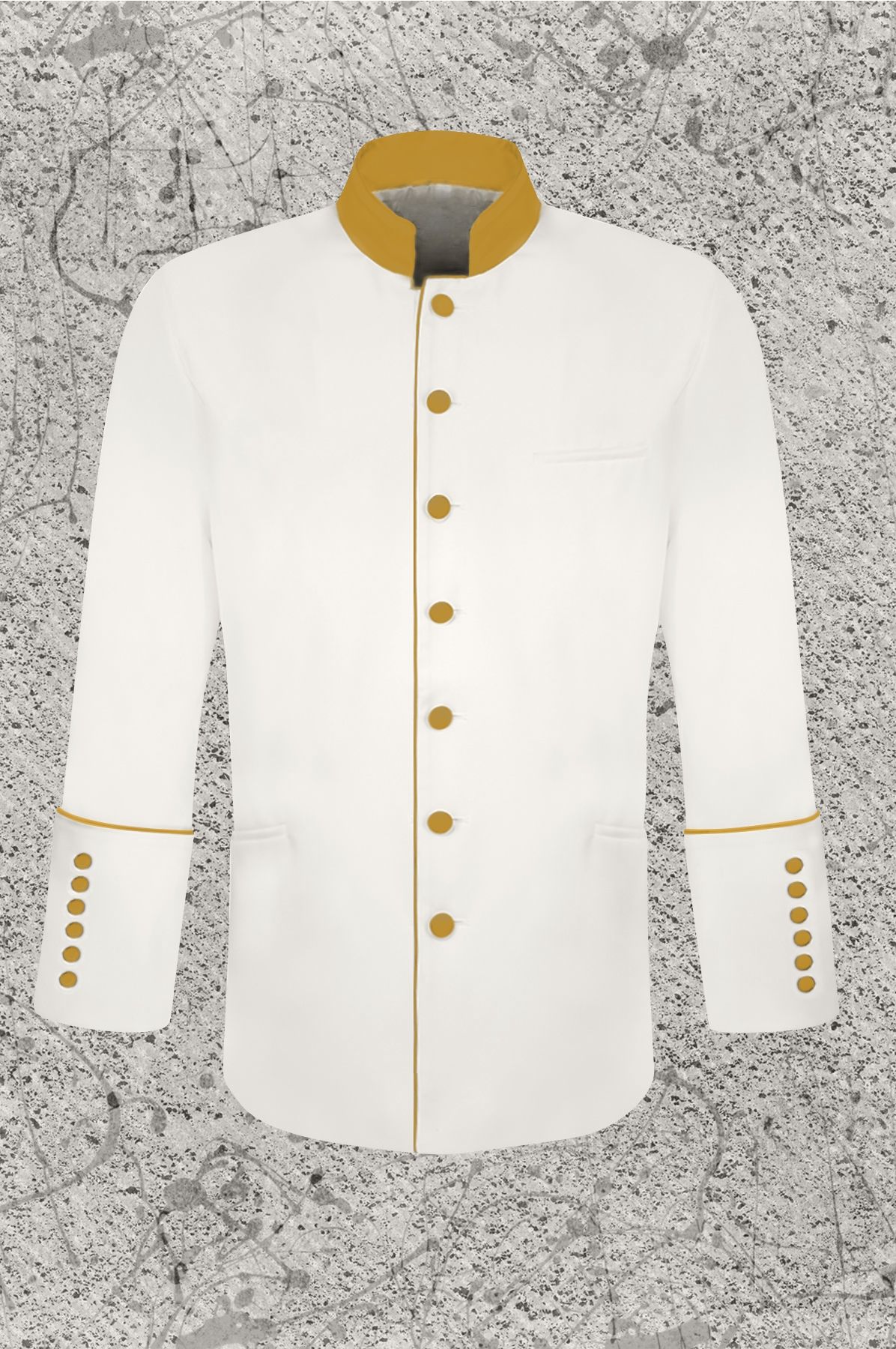 Men's Clergy Frock Jacket - White/Gold