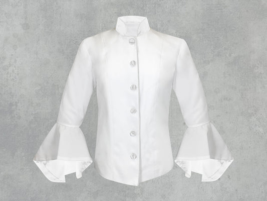Women's Clergy Jacket White/White