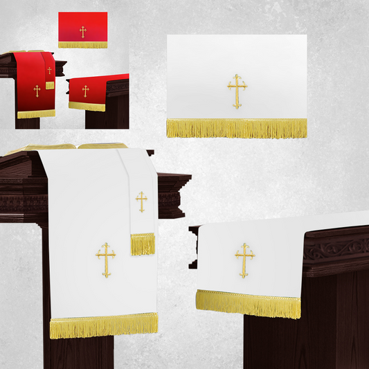 Parament Set 3 Pc. Church Supplies in Reversible White/Red