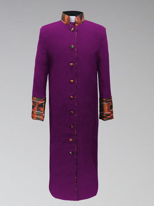 *Featured* Women's Clergy Robe - Purple with African Kente Cloth