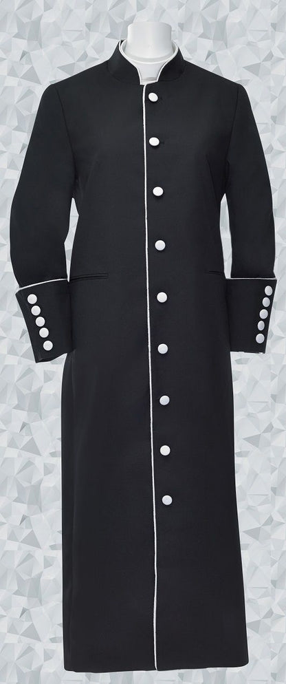 151 W. Women's Clergy Robe Black/White Trim