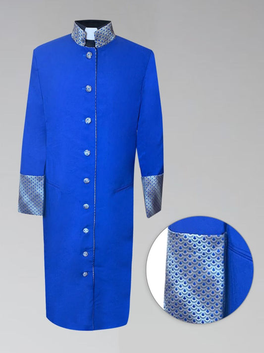 834 W. Women's Clergy Robe - Royal with Custom Gold Tone Brocade
