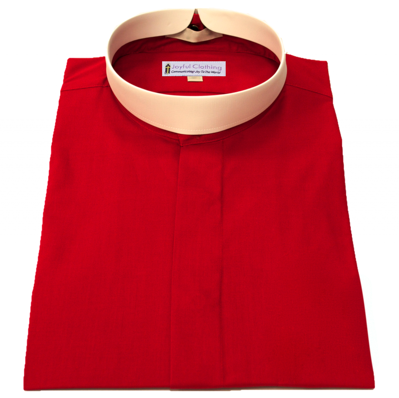 Women's Short-Sleeve (Banded) Full-Collar Clergy Shirt - Red
